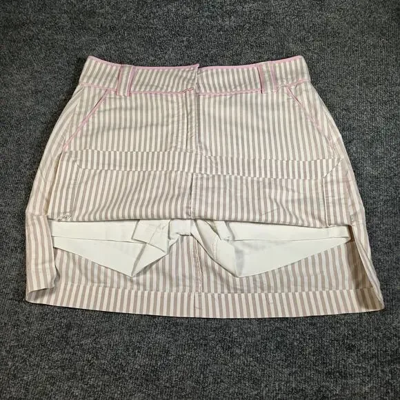 GGblue Skort Size 4 Beige White Stripe Golf Tennis Pickleball Athletic - Picture 1 of 9